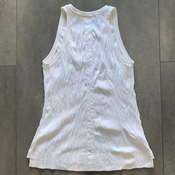 Helmut Lang Optic White Crinkle Tank Top Size L - Picture 8 of 14